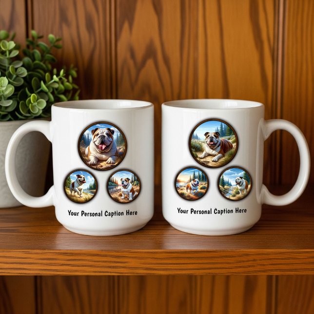 Engelsk Bulldog 6-Image Coffee Mugg Design (Skapare uppladdad)