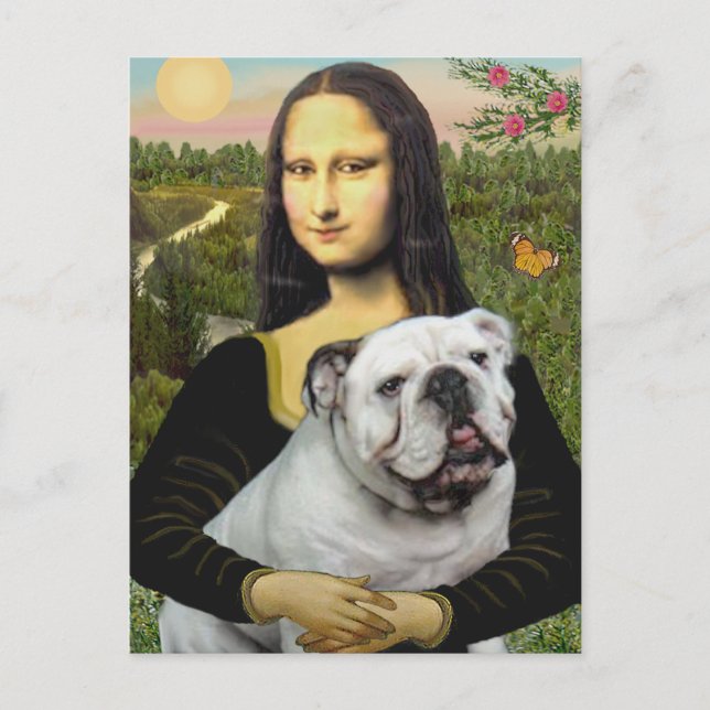 Engelsk Bulldog 9 - Mona Lisa Vykort (Framsida)