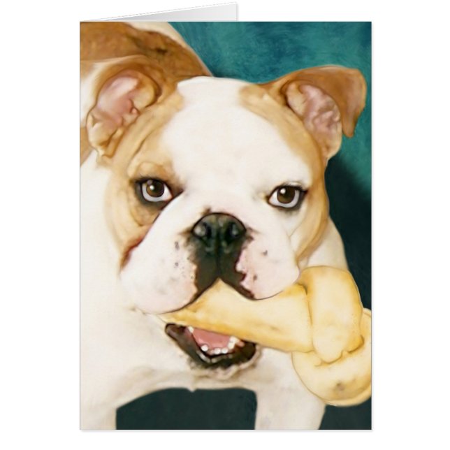 Engelsk bulldog "Adagio" Hälsningskort (Framsidan)