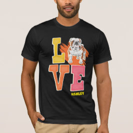 Engelsk Bulldog älskare gullt färg T-Shirt