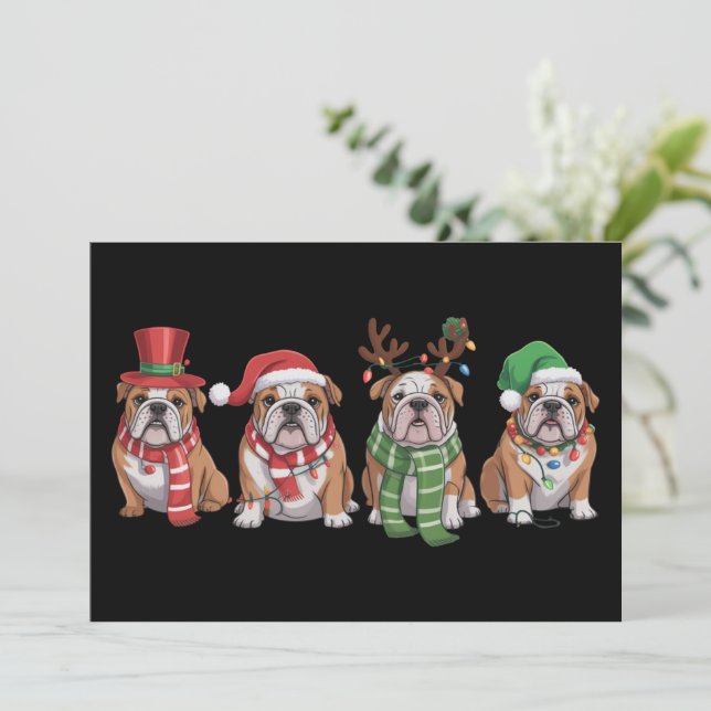 Engelsk Bulldog älskare jul hund mamma julpresent  Julkort (Stående Fram)