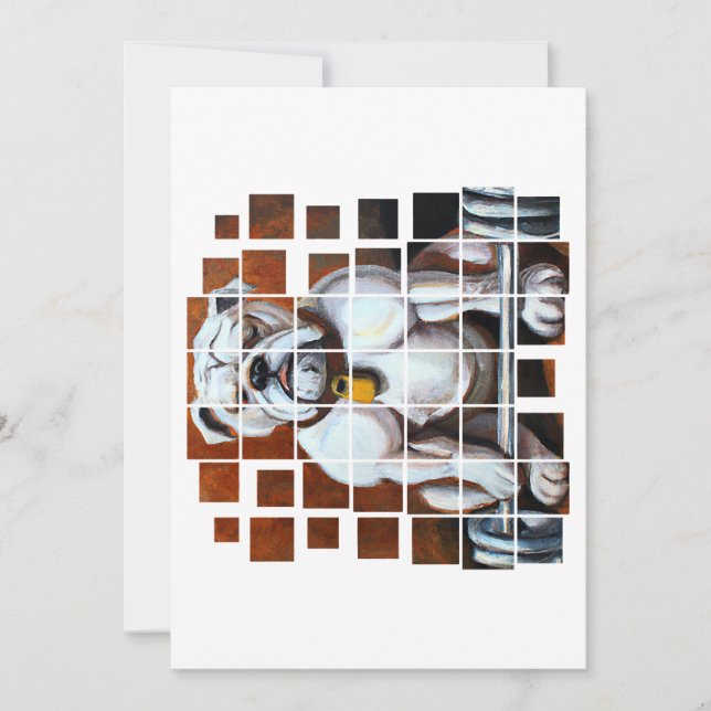 Engelsk bulldog Barbell Workout Weightlyftning Julkort (Framsida)