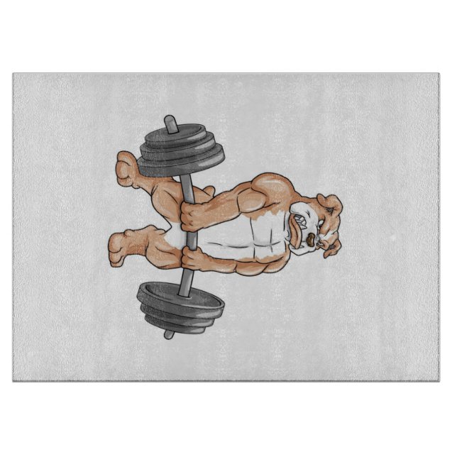 Engelsk bulldog Bodybuilding der Weightlyftande Ba (Framsidan)