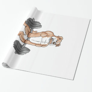 Engelsk bulldog Bodybuilding der Weightlyftande Ba Presentpapper