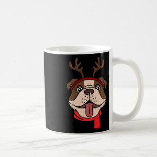 Engelsk Bulldog Christmas Renhorn Jul Kaffemugg