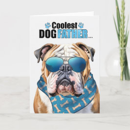 Engelsk bulldog Coolest Pappa Fars dag Helgkort