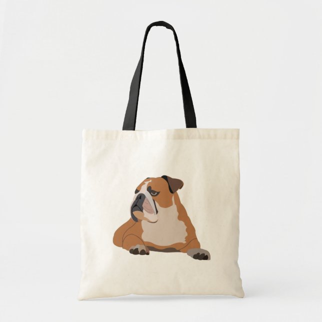 Engelsk Bulldog Cute Hund Tygkasse (Framsidan)