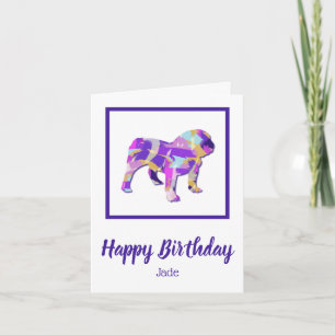 Engelsk bulldog Cute Pet Silhouette PPY&B Birthday Kort