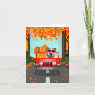 Engelsk bulldog Fall Pumpkin Kort