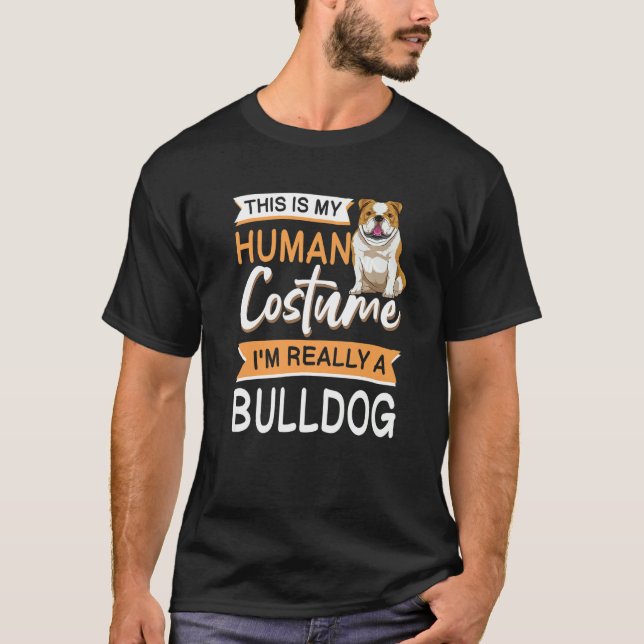 Engelsk bulldog Halloween Costume Apparel För barn T Shirt (Framsida)