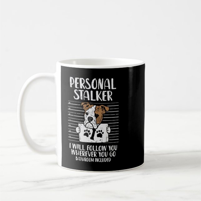 Engelsk bulldog Hund älskare Personal Stalker Engl Kaffemugg (Vänster)