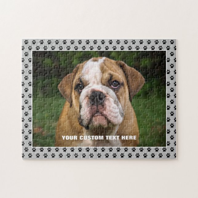 Engelsk Bulldog Hund Anpassningsbar Jigszle Puzzle Pussel (Horisontell)