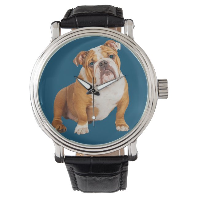 Engelsk bulldog Hund Armbandsur (Framsida)