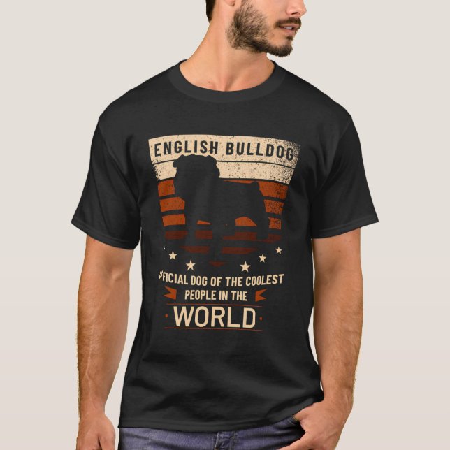 Engelsk bulldog-Hund för de kallaste Officiellerna T Shirt (Framsida)