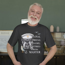 Engelsk bulldog-Hund Sailor Retrött kapten T Shirt