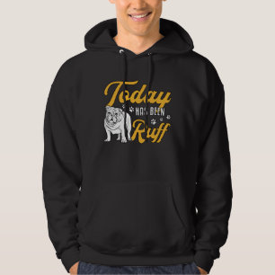 Engelsk bulldog i dag har varit Ruff Vintage under Hoodie