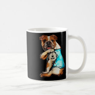 Engelsk bulldog - I Kärlek Mamma Tattoo Mors dag G Kaffemugg