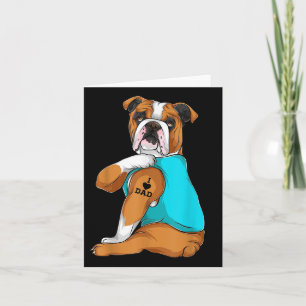 Engelsk bulldog I Kärlek Pappa Tattoapparel, Hund Kort