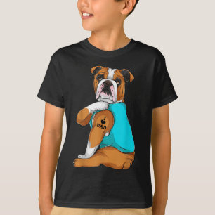 Engelsk bulldog I Kärlek Pappa Tattoapparel, Hund T Shirt