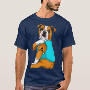 Engelsk bulldog I Kärlek Pappa Tattoo Apparel Hun T Shirt
