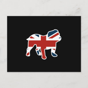 Engelsk bulldog i Union Jack Flagga Vykort