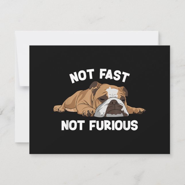 Engelsk bulldog inte snabb, inte felfri funktion julkort (Framsida)