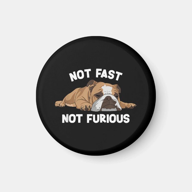 Engelsk bulldog inte snabb, inte felfri funktion magnet (Framsidan)