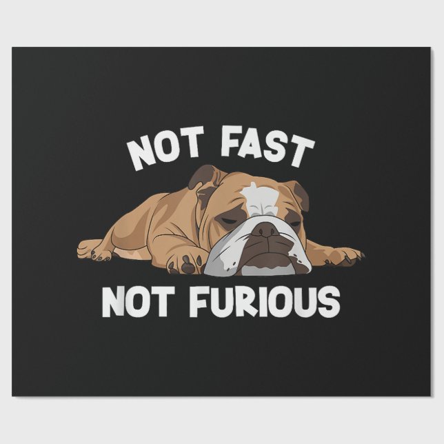 Engelsk bulldog inte snabb, inte felfri funktion presentpapper (Platt)
