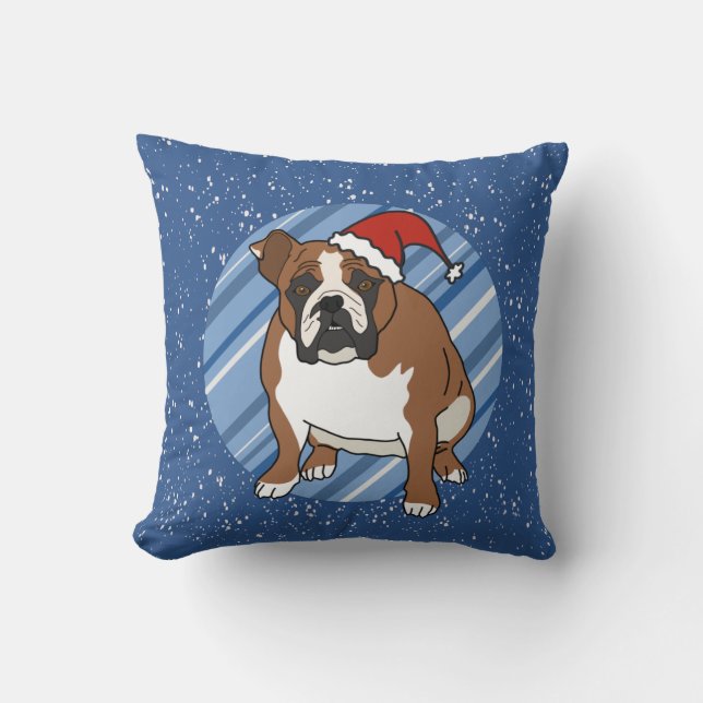 Engelsk bulldog-jul kudde (Framsida)
