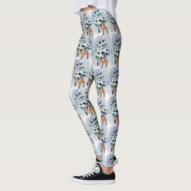 Engelsk bulldog-jul leggings (Vänster)