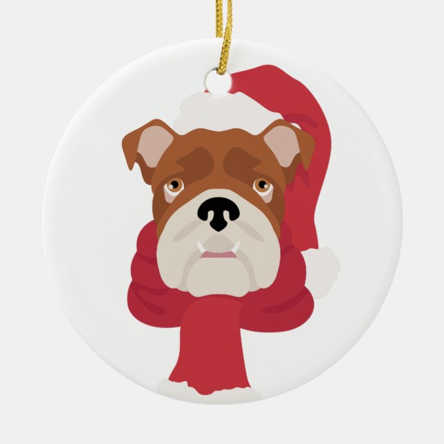 Engelsk bulldog jul Ornament (Framsidan)