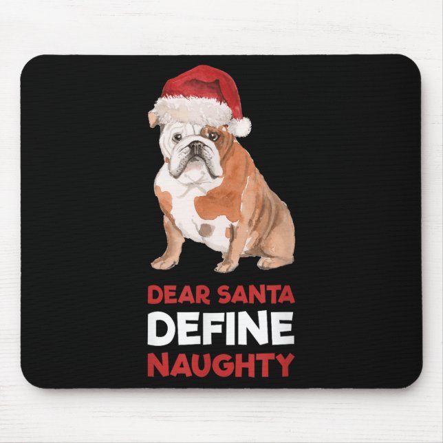 Engelsk bulldog-julshert Bästa Santa Define Musmatta (Framsidan)