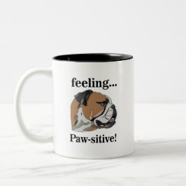 Engelsk bulldog känner Pawsitive Hund Mamma Två-Tonad Mugg