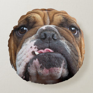 Engelsk Bulldog Kudd Rund Kudde