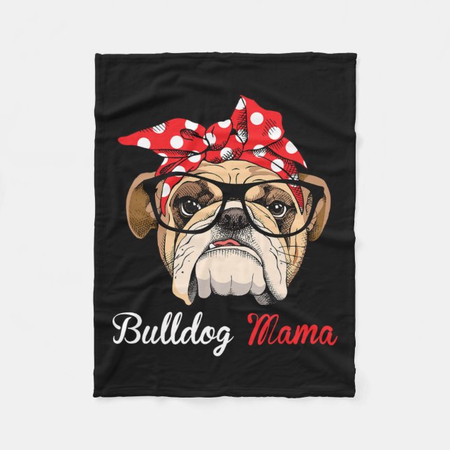Engelsk bulldog Mamma for Bulldog Älskare Fleecefilt (Framsidan)