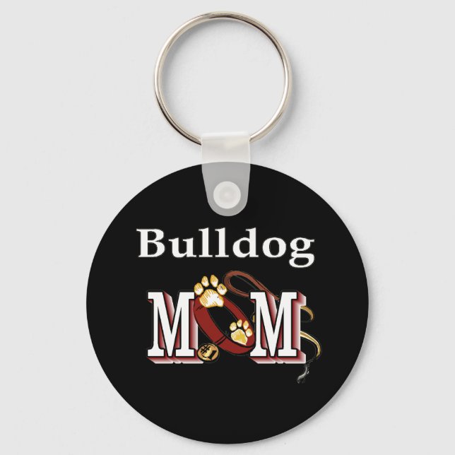 Engelsk bulldog mamma Keychain Nyckelring (Framsida)