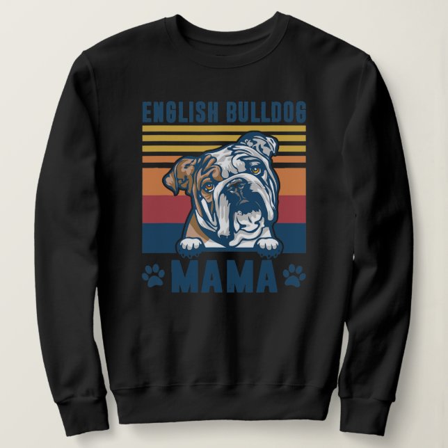 Engelsk bulldog Mamma Mor Retro Gifts Hund Mamma  T Shirt (Design framsida)
