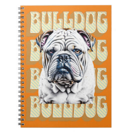 Engelsk bulldog med Retro Font Anteckningsbok