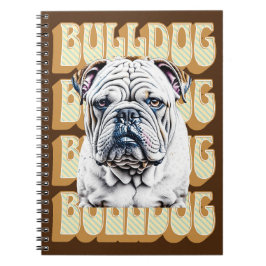 Engelsk bulldog med Retro Font Anteckningsbok