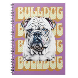 Engelsk bulldog med Retro Font Anteckningsbok