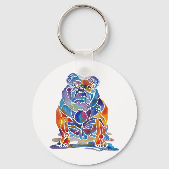 Engelsk Bulldog Nyckelring (Framsida)