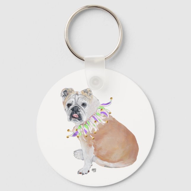 Engelsk Bulldog Nyckelring (Framsida)