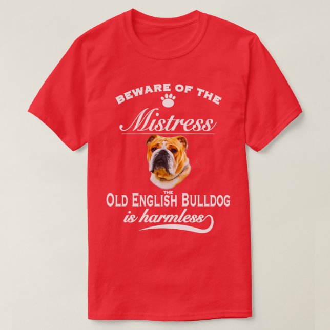 Engelsk bulldog Old English Bulldog Hund design T Shirt (Design framsida)
