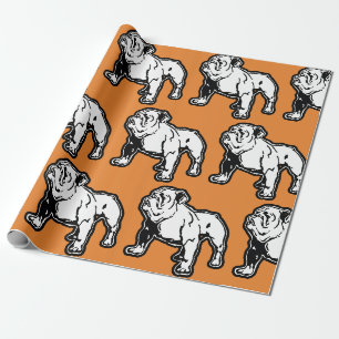 Engelsk bulldog-Orange Skriv ut födelsedag Presentpapper