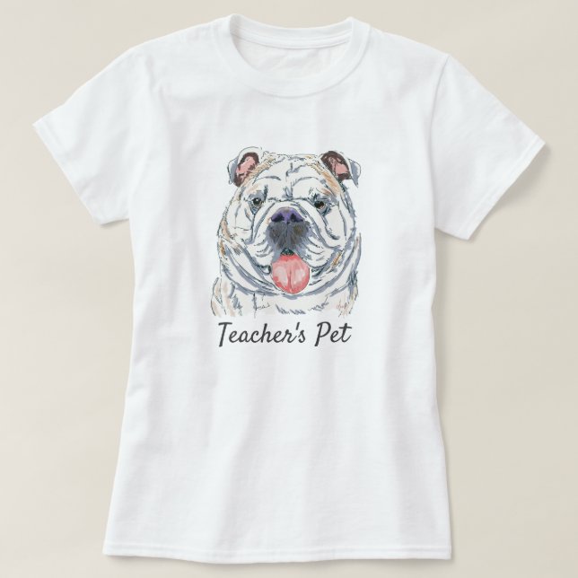 Engelsk bulldog Original Realistic Teckning T Shirt (Design framsida)