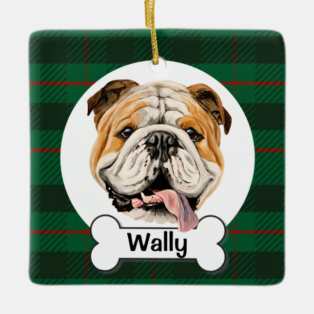 Engelsk Bulldog Ornament (Framsida)