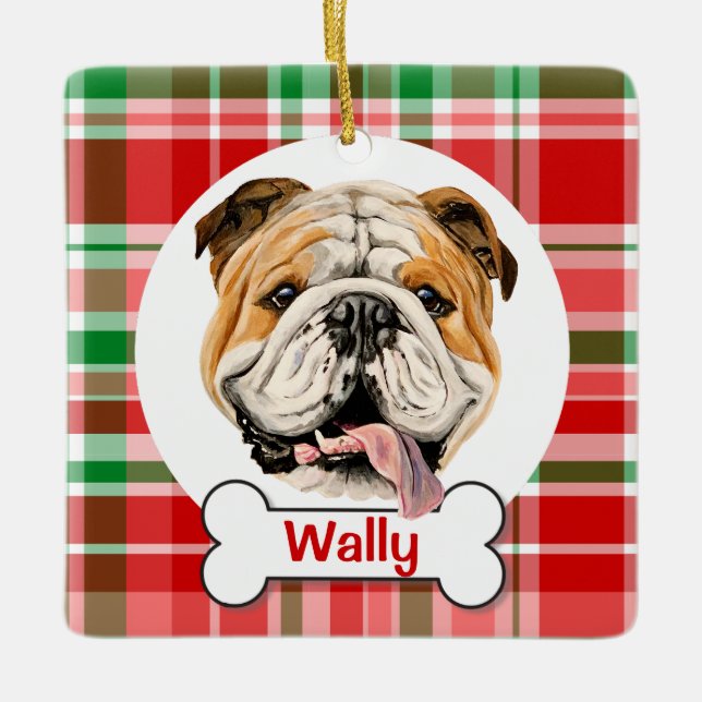 Engelsk Bulldog Ornament (Framsida)