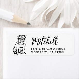 Engelsk bulldog Owner Returadress Hundägare Returadress Etikett