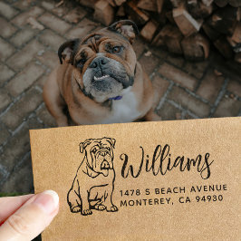 Engelsk bulldog Owner Returadress Hundägare Stämpel