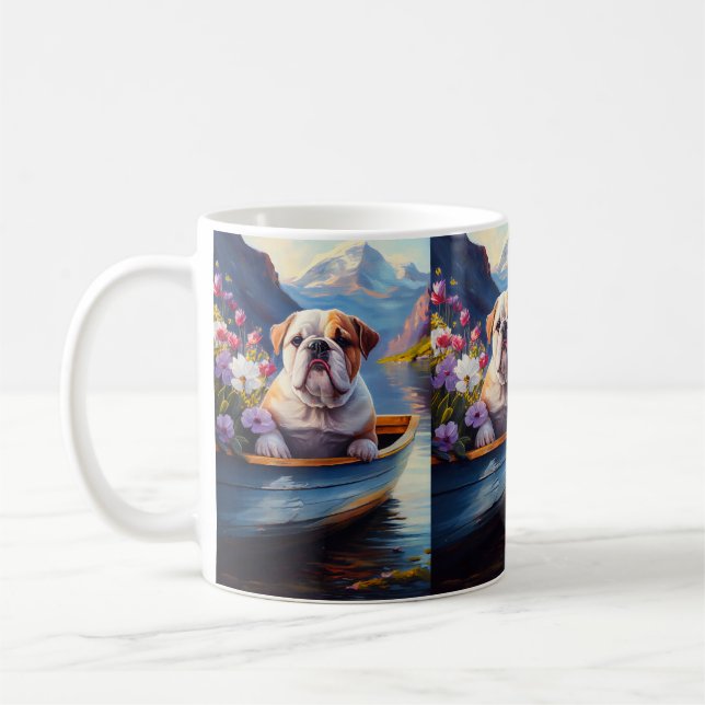 Engelsk bulldog på Paddle: A Scenia Äventyr Kaffemugg (Vänster)